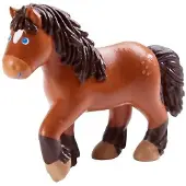 Haba Little Friends poppenhuispop paard Kiara 14 x 11 cm PVC bruin