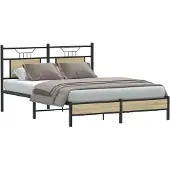 vidaXL Bedframe zonder matras hout sonoma eikenkleurig 150x200 cm