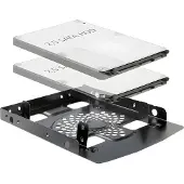 DeLOCK Premium 2x 2,5'' HDD/SSD naar 3,5'' slot montage frame / zwart