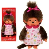 Bandai - Monchhichi - Monchhichi Pop & Candy Pluche - Iconische 80s Aap Pluche - 20 cm Zachte Pluche voor Kinderen en Volwassenen - Speelgoed Kinderen 2+ - SE233861