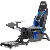 Next Level Racing - Boeing Flight Simulator Commercial Cockpit - Faux Wol - 150 kg - Zwart/Blauw
