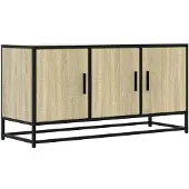 vidaXL Tv-meubel 100x35x50 cm bewerkt hout metaal sonoma eikenkleurig