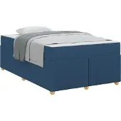 vidaXL Bedframe met matras Blauw 120 x 190 cm Stof