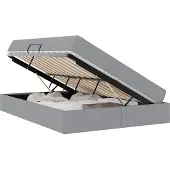 vidaXL Opbergbed met matras Lichtgrijs 140 x 190 cm Polyester
