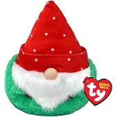 TY Teeny Puffies Christmas Gnome Red Hat 10 Cm