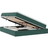vidaXL Opbergbed met matras Donkergroen 160 x 200 cm Fluweel