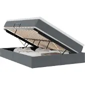 vidaXL Opbergbed met matras Donkergrijs 140 x 190 cm Fluweel