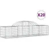 vidaXL Gabionen met boogvorm, 20 stuks, 200x50x40/60 cm, verzinkt staal