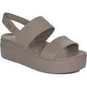 Crocs 206453-2EL BROOKLYN LAAG WEDGE Dames Sandalen Latte/Paddenstoel