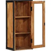 vidaXL Badkamerwandkast 40x30x90 cm massief acaciahout en ijzer