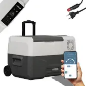 Arebos Compressor Koelbox - Koelbox Elektrisch 12V 230 Volt - Koelbox Auto - 27L - Temperatuurregeling via APP of LCD-touchscreen - met wielen