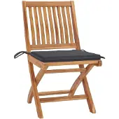 vidaXL Tuinstoelen 2 st met antracietkleurige kussens massief teakhout