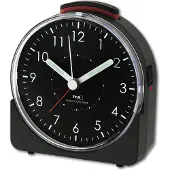 TFA-Dostmann 60.1513.01 - Wekker - Analoog - Radiogestuurde tijdsaanduiding - Stil uurwerk "Sweep" - Alarm - Snooze - Kunststof - Lichtgevende wijzers - Schermverlichting - Zwart