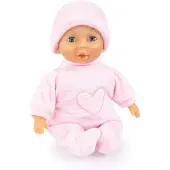 Bayer Mijn Eerste Baby 92802AT, 28 cm, pop met zacht lichaam en gesloten ogen, zeer schattig, liefelijk kledingstuk, roze met hartjes