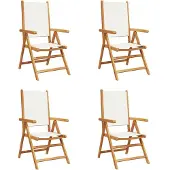 vidaXL Tuinstoelen 4 st massief hout en stof crèmewit