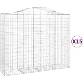 vidaXL Schanskorven 15 st gewelfd 200x50x160/180 cm ijzer