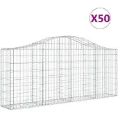 vidaXL Schanskorven 50 st gewelfd 200x30x80/100 cm ijzer