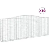 vidaXL Schanskorven 10 st gewelfd 400x30x140/160 cm ijzer