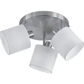 TRIO REALITY TOMMY - Opbouwspot - Nikkel mat - excl. 3x E14 - Witte kap
