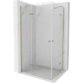 Mexen Roma Duo draaideur douchecabine 90 x 80 , transparant, goud - 854-090-080-50-00-02