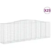 vidaXL Schanskorven 25 st gewelfd 400x50x120/140 cm ijzer