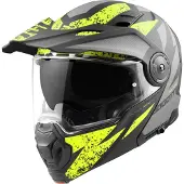 Bogotto FG-102 Safari Fiberglas Enduro Helm Zwart Grijs Geel Maat XS