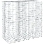 vidaXL Gabion met deksel, 200x100x200 cm, verzinkt staal