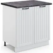 Vicco Keukenonderkast Fame-Line, Wit landelijk/Wit, 80 cm antraciet werkblad