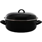 CasaLupo Massamarkt Braadpan, geëmailleerd, zwart, 28 cm, 6,5 liter