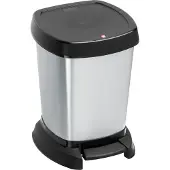 Rotho Paso Pedaalemmer - 6 l - Zilver Metallic