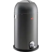 Wesco Kickmaster Prullenbak | Pedaalemmer | 33 Liter | Metaal - Mat grafiet | Afvalemmer - Made in Germany