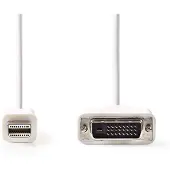 Nedis Mini DisplayPort-Kabel | Mini-DisplayPort Male naar DVI-D 24+1-Pins Male | 21.6 Gbps | 2 m | 1 stuks - CCGP37700WT20
