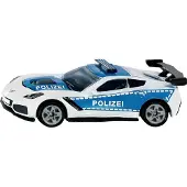 Siku Chevrolet Corvette ZR1 politiewagen speelgoed - blauw/wit, metaal/plastic
