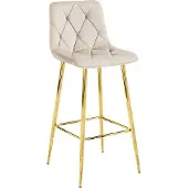 Leobert NADO kruk - beige fluweel / GOUDEN poten x 1
