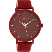 Oozoo Timepieces - Samba rode horloge met samba rode leren band - C10656