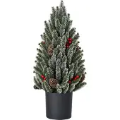 HOMCOM Kunstkerstboom 170 takken besneeuwd ontwerp 27 x 47 cm