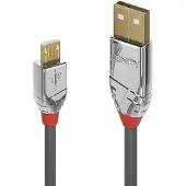 Lindy 36651 USB 2.0 Kabel, Type A/Micro-B, Cromo Line, Mannelijk/Mannelijk, 1 meter