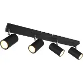 Globo Lighting spotlight Robby zwart metaal 4-lichts plafondlamp GU10