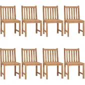 vidaXL Tuinstoelen 8 st met kussens massief teakhout