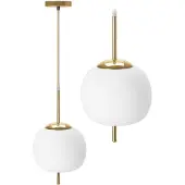 Toolight Plafondlamp Hangende Glazen Bol Wit Goud APP669-1CP