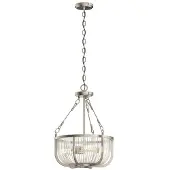 Kichler LED Hanglamp Roux | 3X E27 Max 60W | Dimbaar | Brushed Nickel