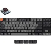 Keychron K1, Bekabeld en draadloos, USB + Bluetooth, Mechanische schakelaar, QWERTY-lay-out, LED-verlichting, Grijs