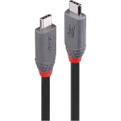 Lindy 36958 USB4-kabel, 2 meter, 240W, Type C, 40 Gbit/s, Anthra Line