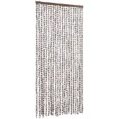 vidaXL Vliegengordijn 90x200 cm chenille taupe en wit