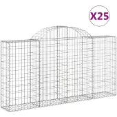 vidaXL Schanskorven 25 st gewelfd 200x30x100/120 cm ijzer