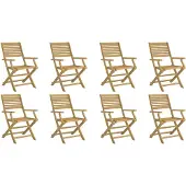 vidaXL Inklapbare stoelen 8 st 54,5x61,5x86,5 cm acaciahout
