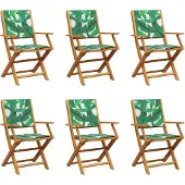 vidaXL Tuinstoelen 6 st inklapbaar stof en massief hout groen
