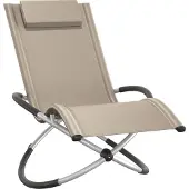 TecTake - ligstoel ligbed zonnebed - ergonomisch, opvouwbaar - Draagkracht 150 kg - beige -