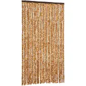 vidaXL Vliegengordijn 118x220 cm chenille okerkleurig en wit