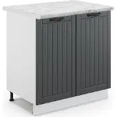 Vicco Fame-Line Wastafelkast – 80 cm met legplank, WB Marmer Antraciet landhuis